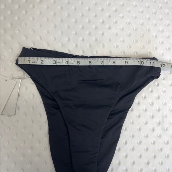 Good American Matte Bikini Bottom Good Waist Cheeky Swim Black - Picture 4 of 11
